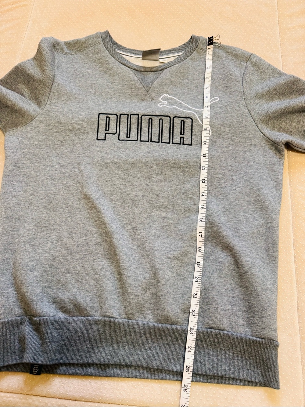 Puma Gray Crewneck Sweatshirt with Logo - Picture 8 of 9